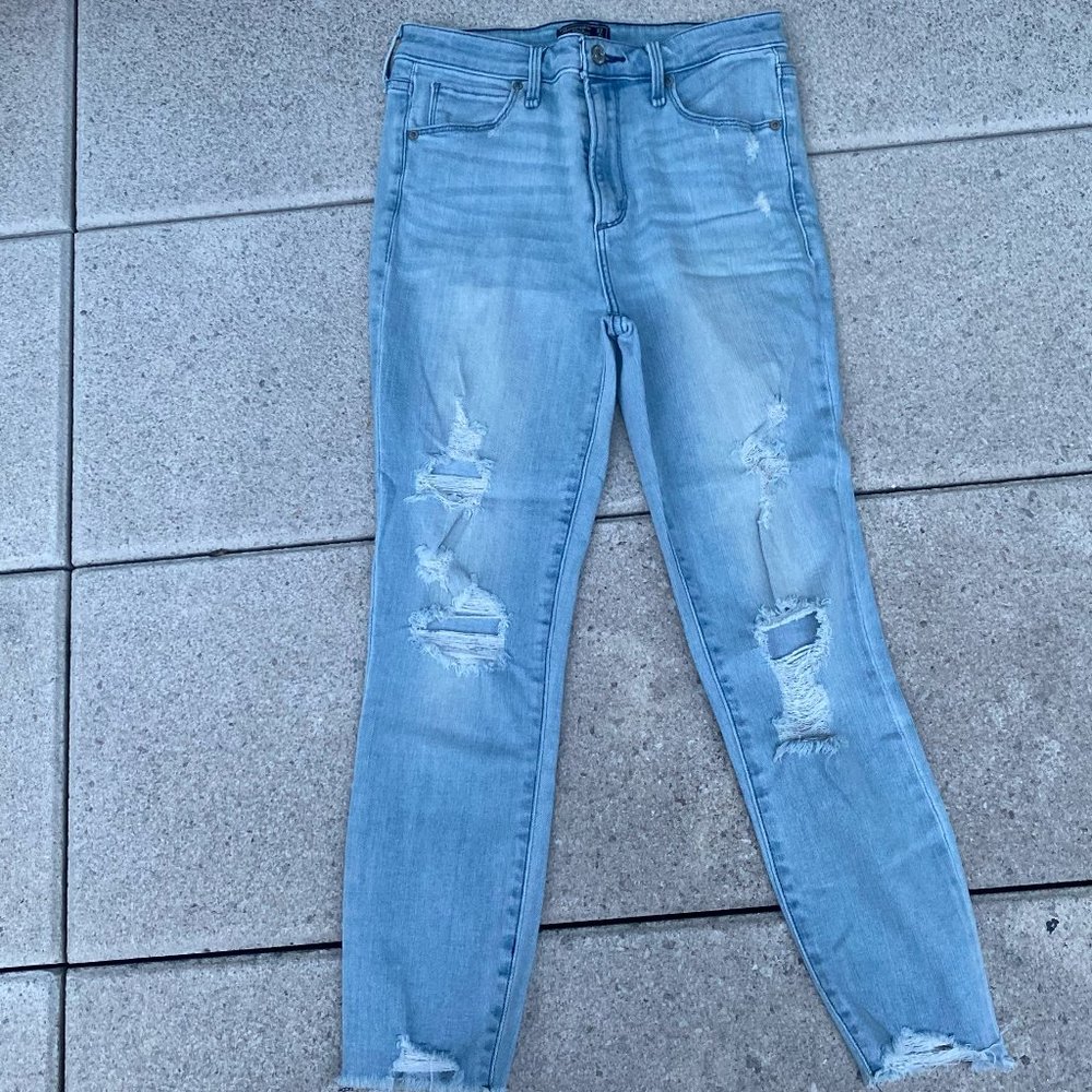 Abercrombie and Fitch Ripped Light Wash Jeans